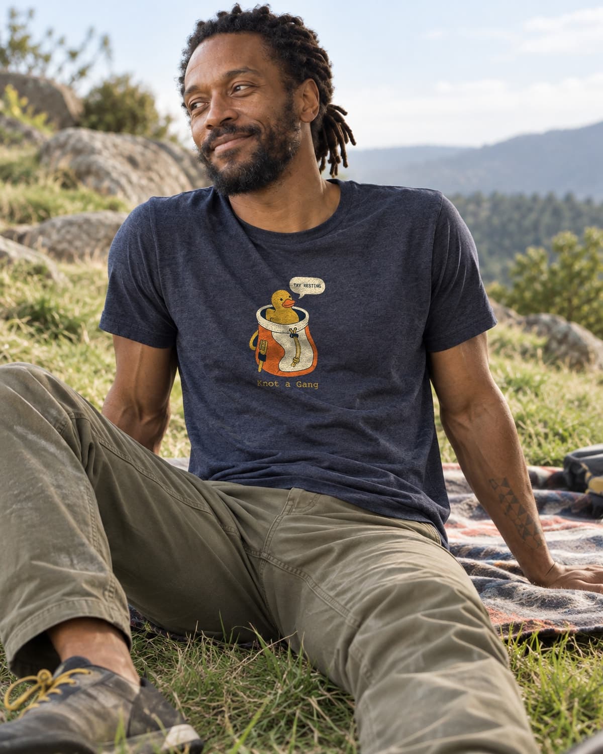 Rubber Duck Beta in Midnight Navy — men’s lifestyle photo