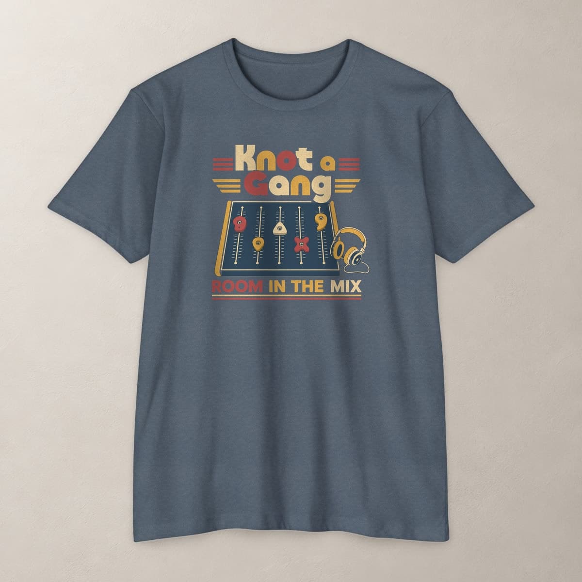Front view of the Indigo Room In The Mix T-shirt.