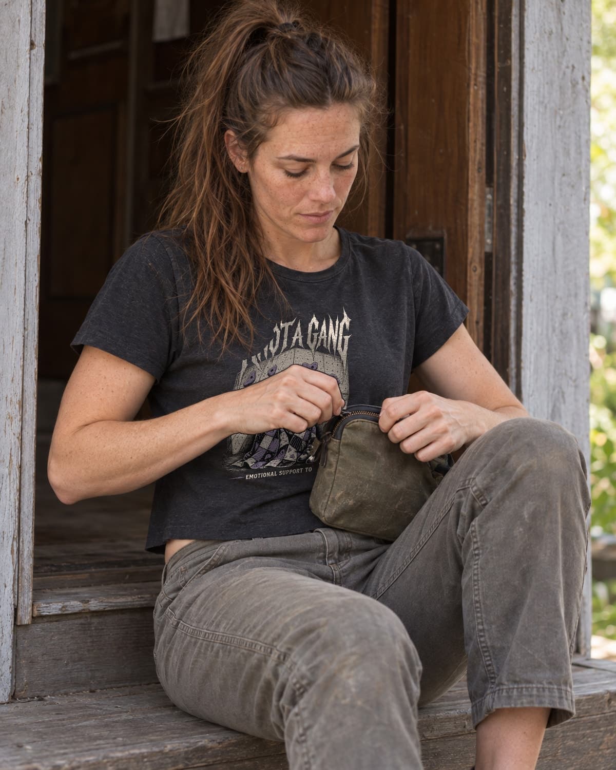 Doom at the Rest Hold in Charcoal — women’s lifestyle photo