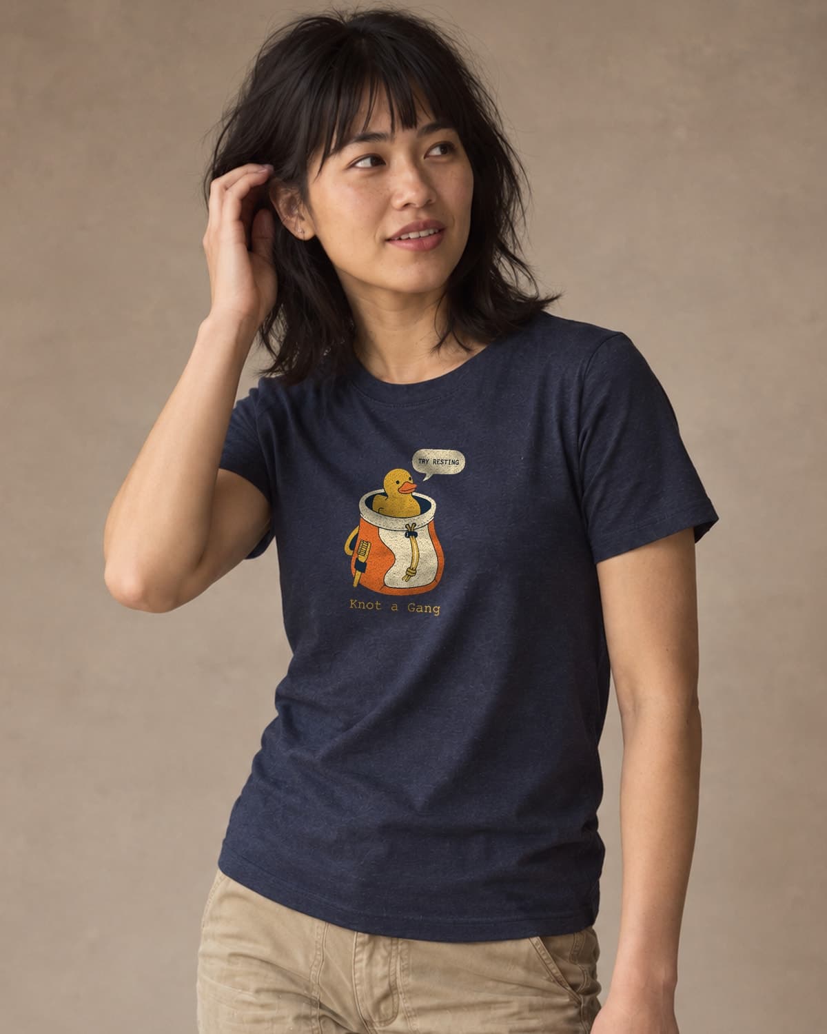 Rubber Duck Beta in Midnight Navy — women’s studio photo