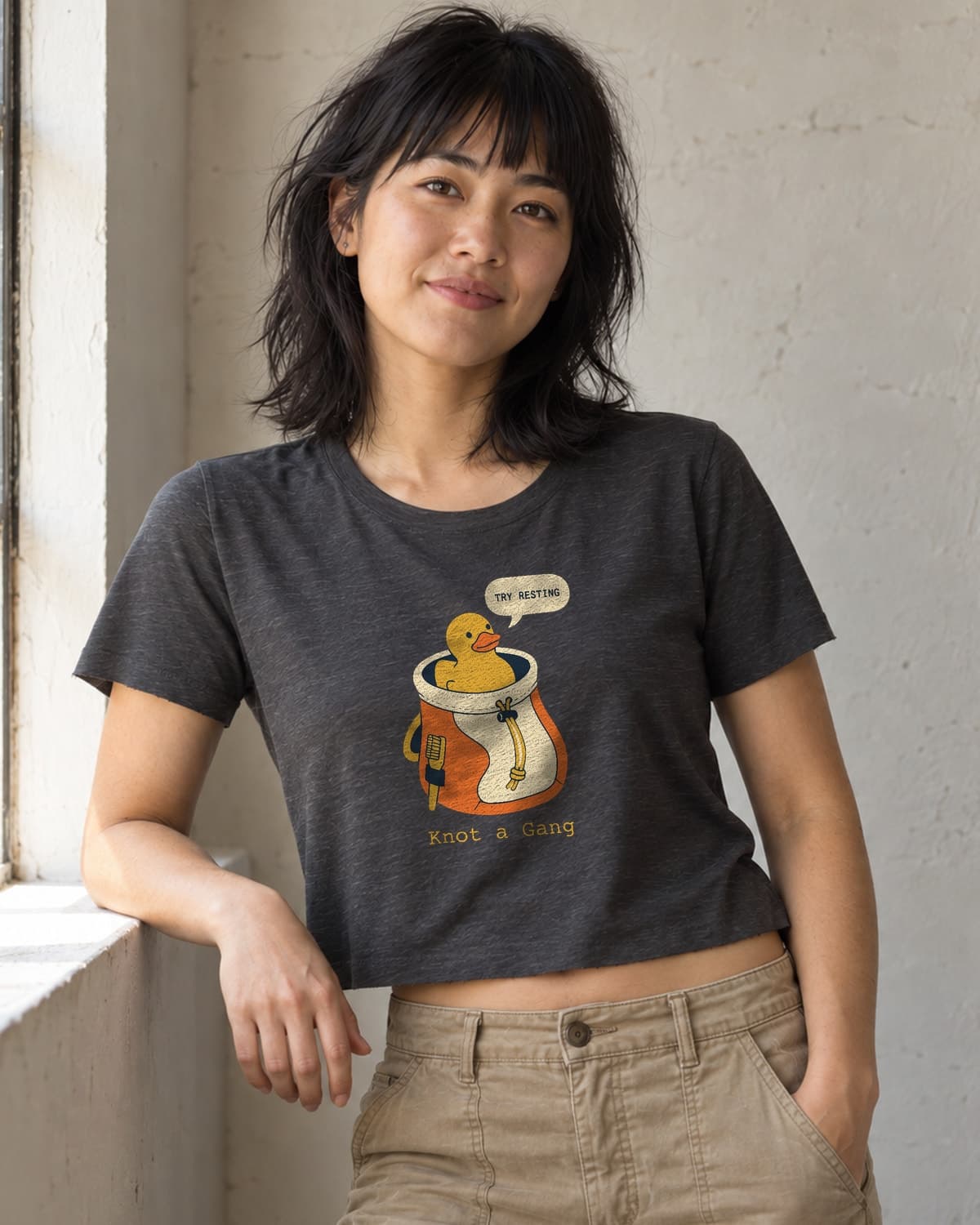 Rubber Duck Beta in Charcoal — women’s studio photo
