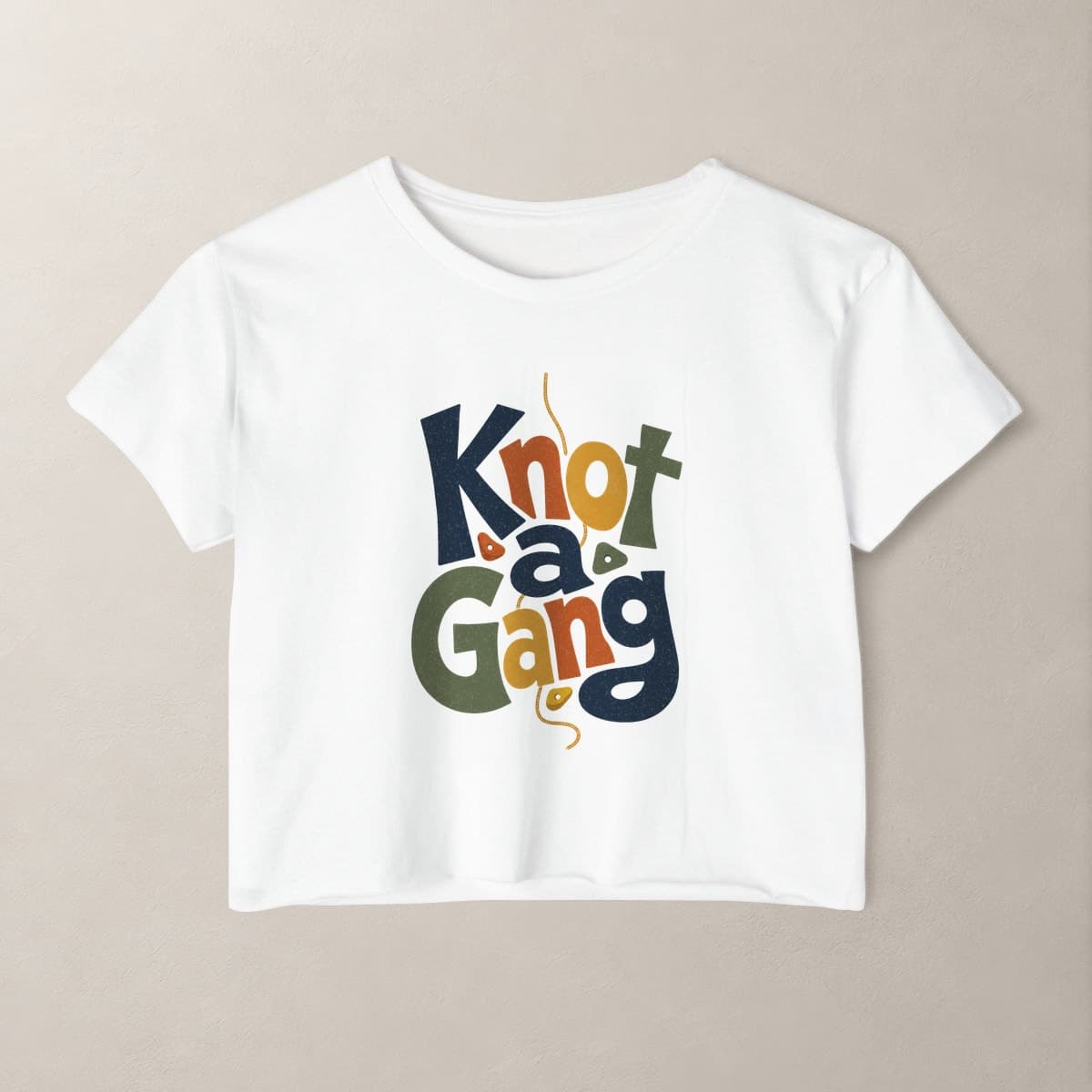 Front view of the White Type Can Lean crop top.